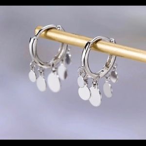 925 Sterling Silver Cute Boho Disc Tassel Earrings